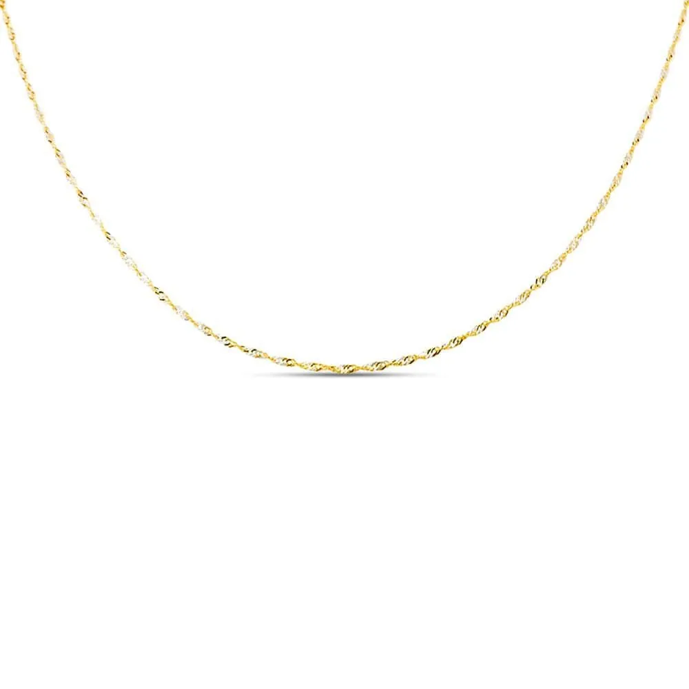 Catenina Poème Oro Bicolore 375/1000 Maglia Singapore 40 cm 1416074