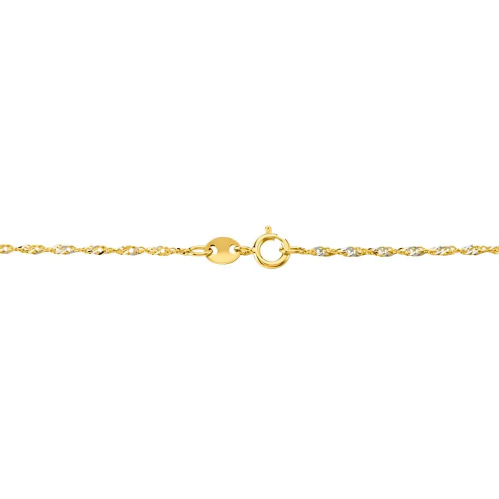 Catenina Poème Oro Bicolore 375/1000 Maglia Singapore 40 cm 1416074
