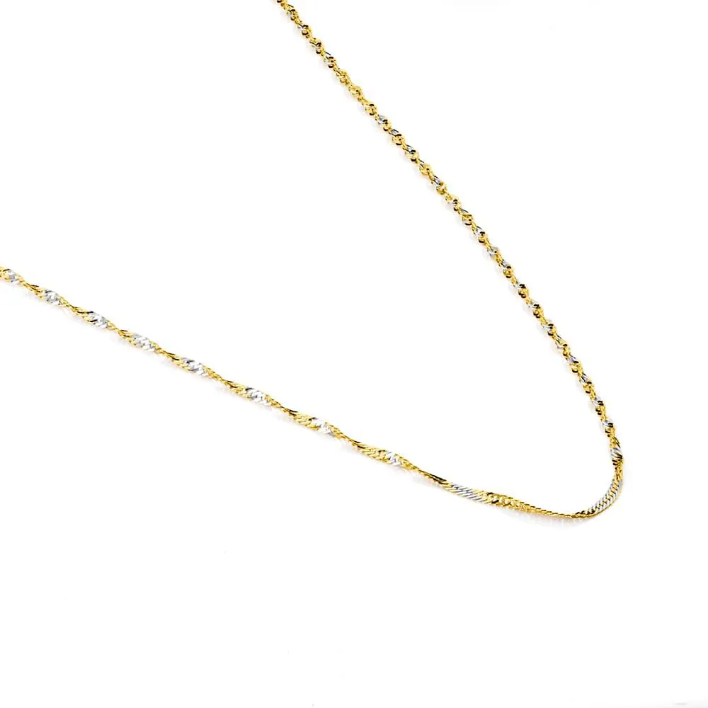 Catenina Poème Oro Bicolore 375/1000 Maglia Singapore 40 cm 1416074